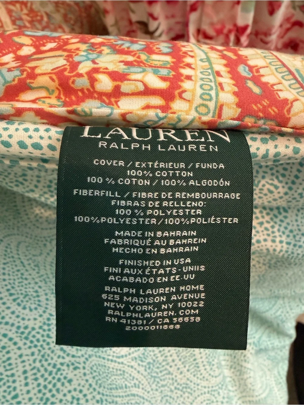 Lauren Ralph Lauren Paisley Reversible Comforter in Coral and Teal Full
